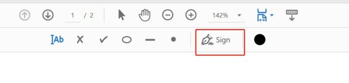 Sign a PDF with Adobe step 2