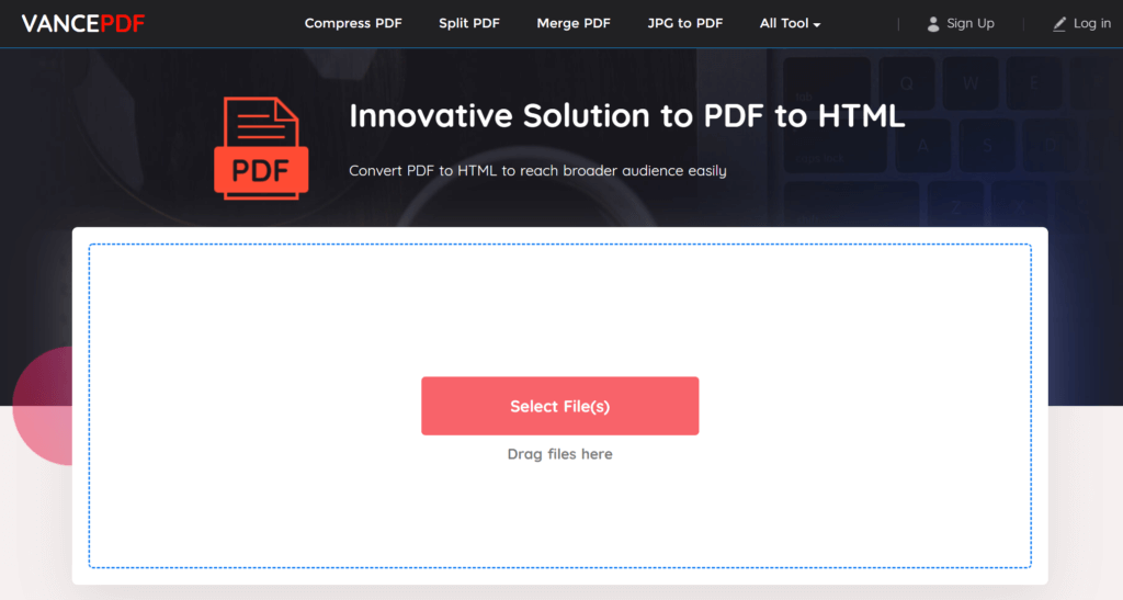 convert a pdf to html_VancePDF step1