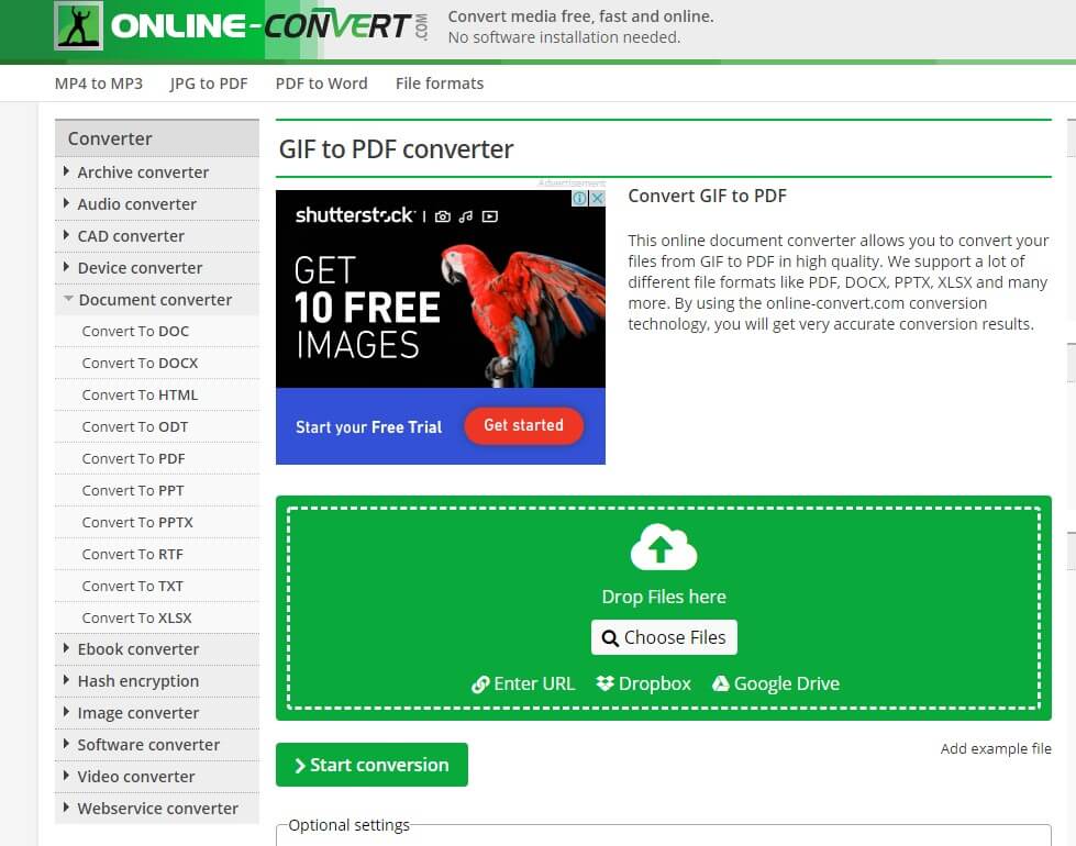 How to convert GIF to PDF_OnlineConvert
