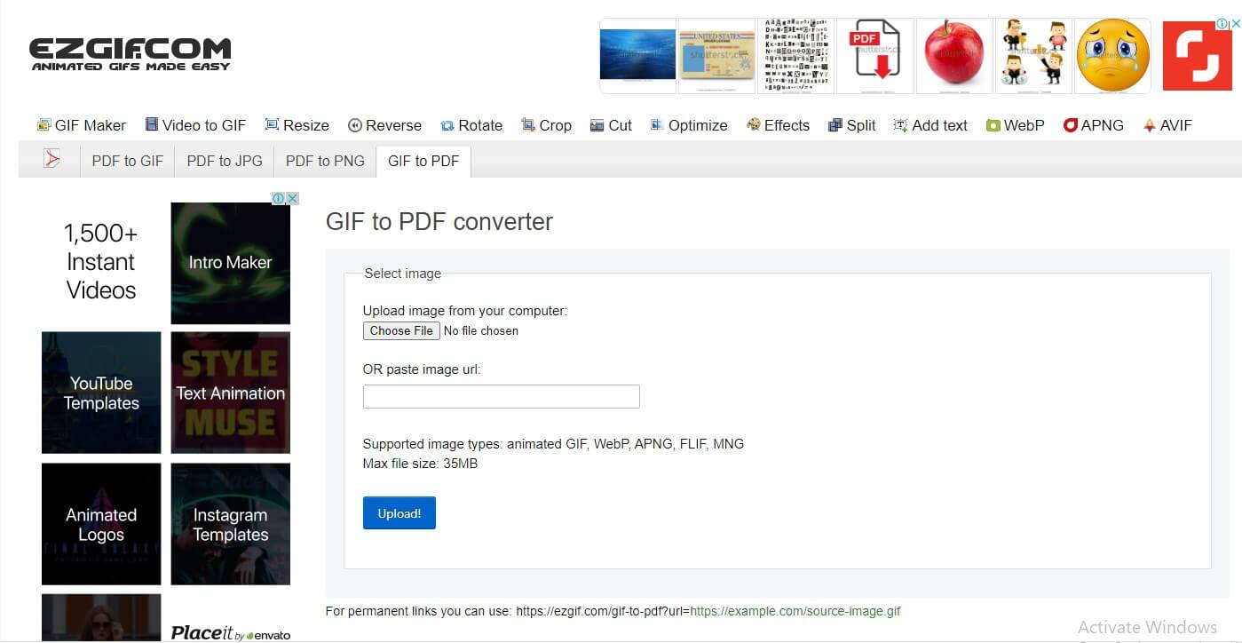 How to convert GIF to PDF_ezGIF