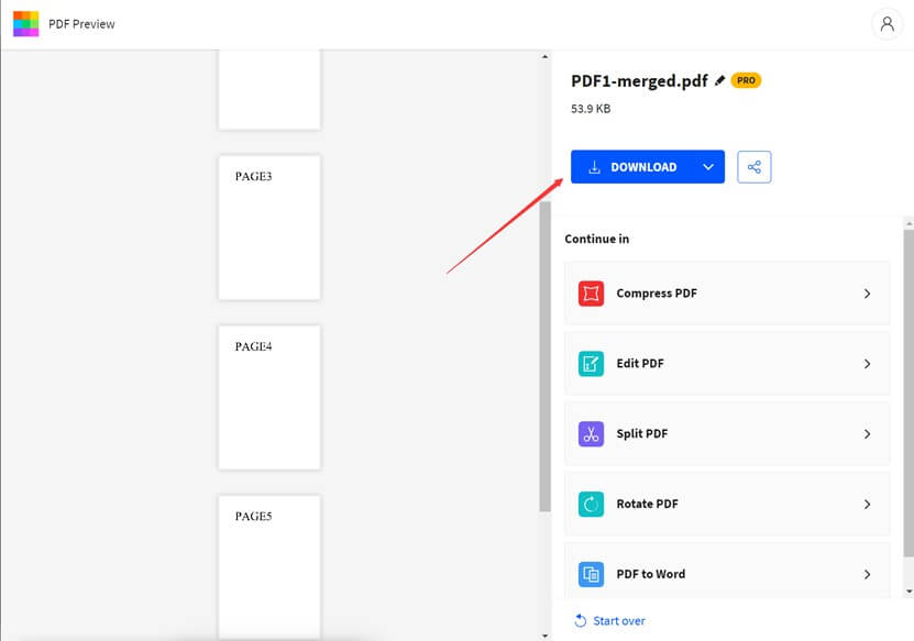 insert pages in PDF with small pdf-step 4