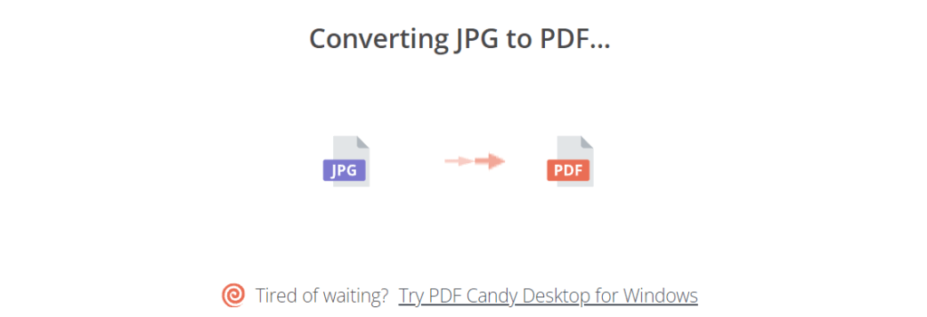 change jpg to pdf with PDF Candy step3