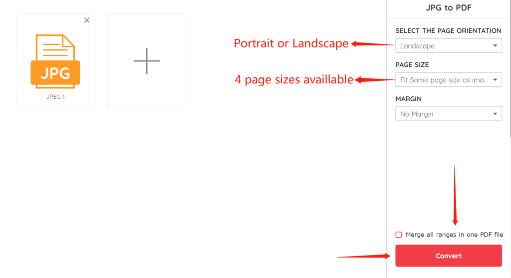 change jpg to pdf with VancePDF step2