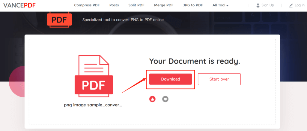 how to convert png to pdf on mac with vancepdf_step 3