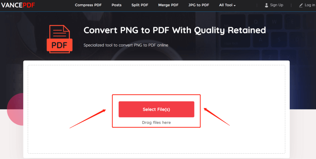 How to convert png to pdf on mac with vancepdf_step1