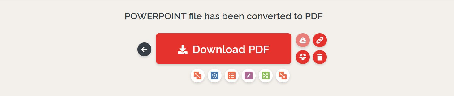 How to save PPT as PDF in iLovePDF step2