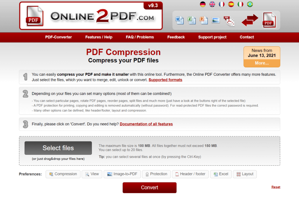 compress multiple pdf_online2pdf