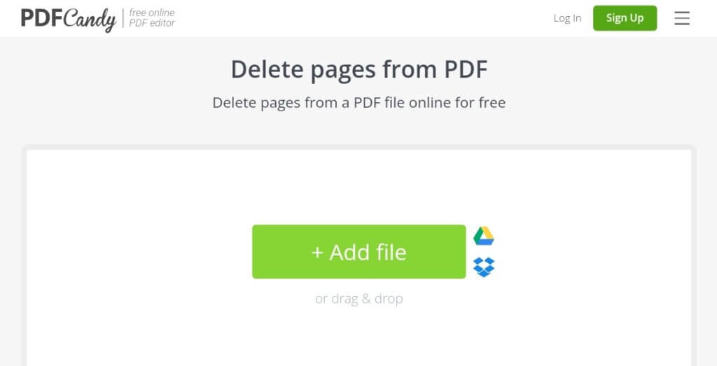 delete pages from pdf with pdfcandy