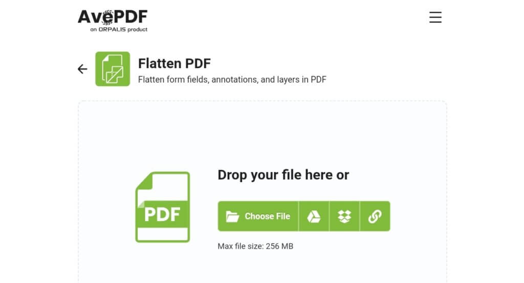 flatten pdf with AvePDF