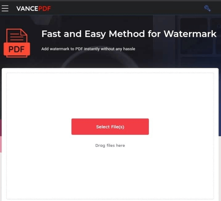 how to add watermark to pdf_VancePDF_step1