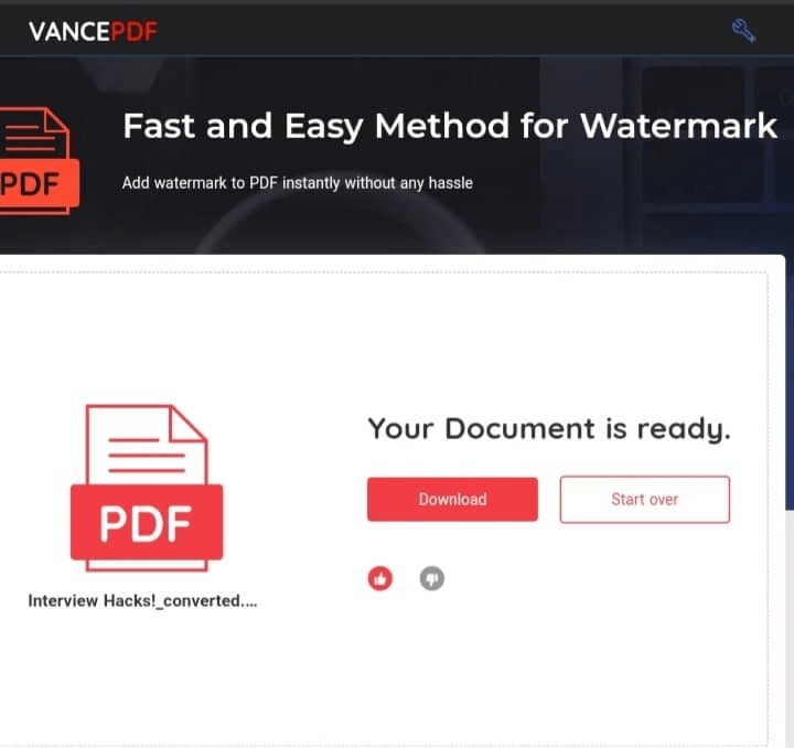 how to add watermark to pdf_VancePDF_step3