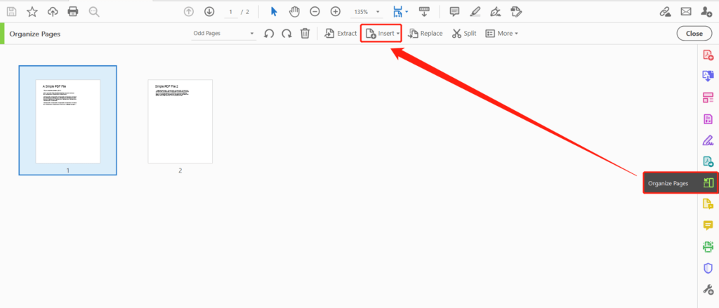 insert blank page in pdf_Adobe Acrobat_step 2