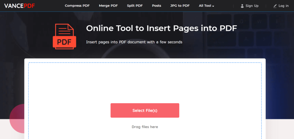 insert blank page in pdf_VancePDF_step 1
