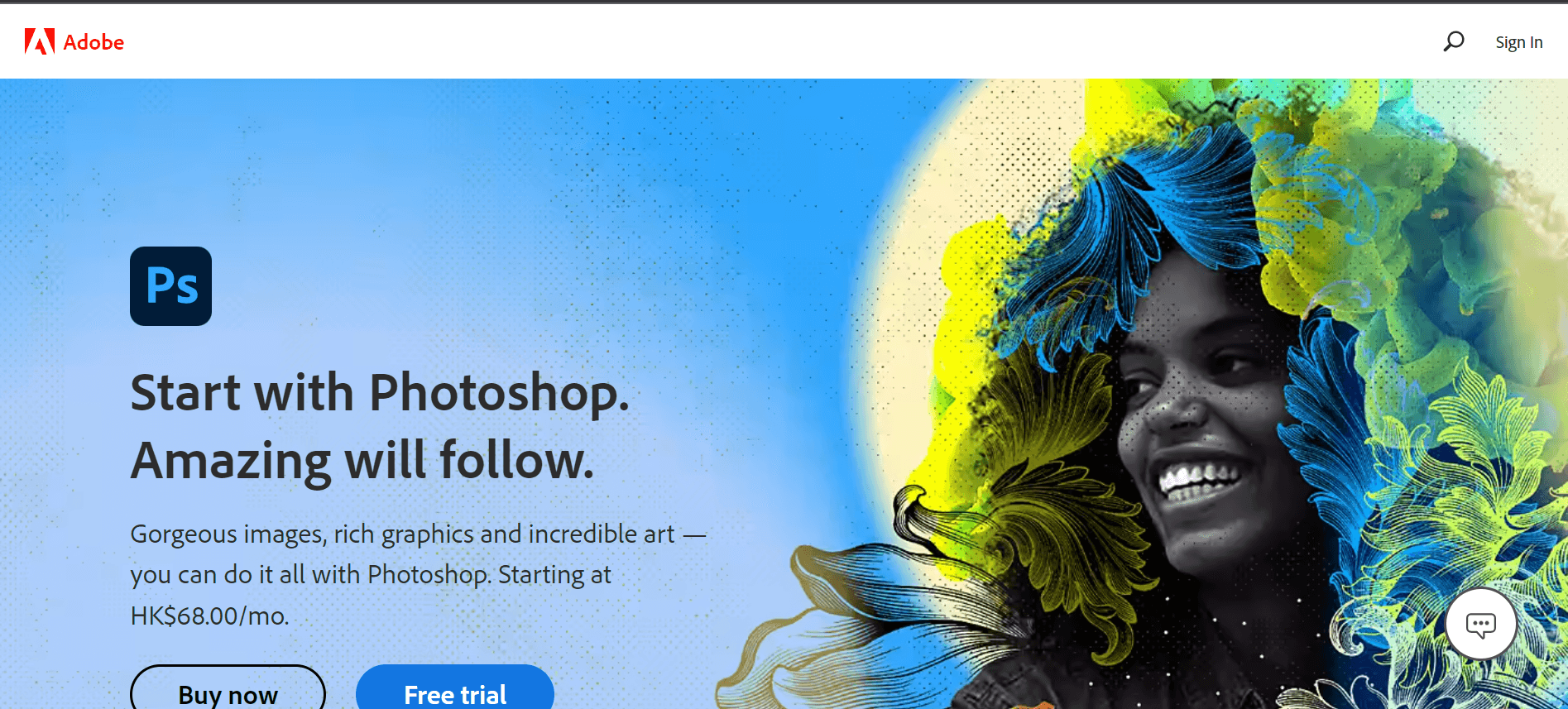 Adobe Photoshop's website