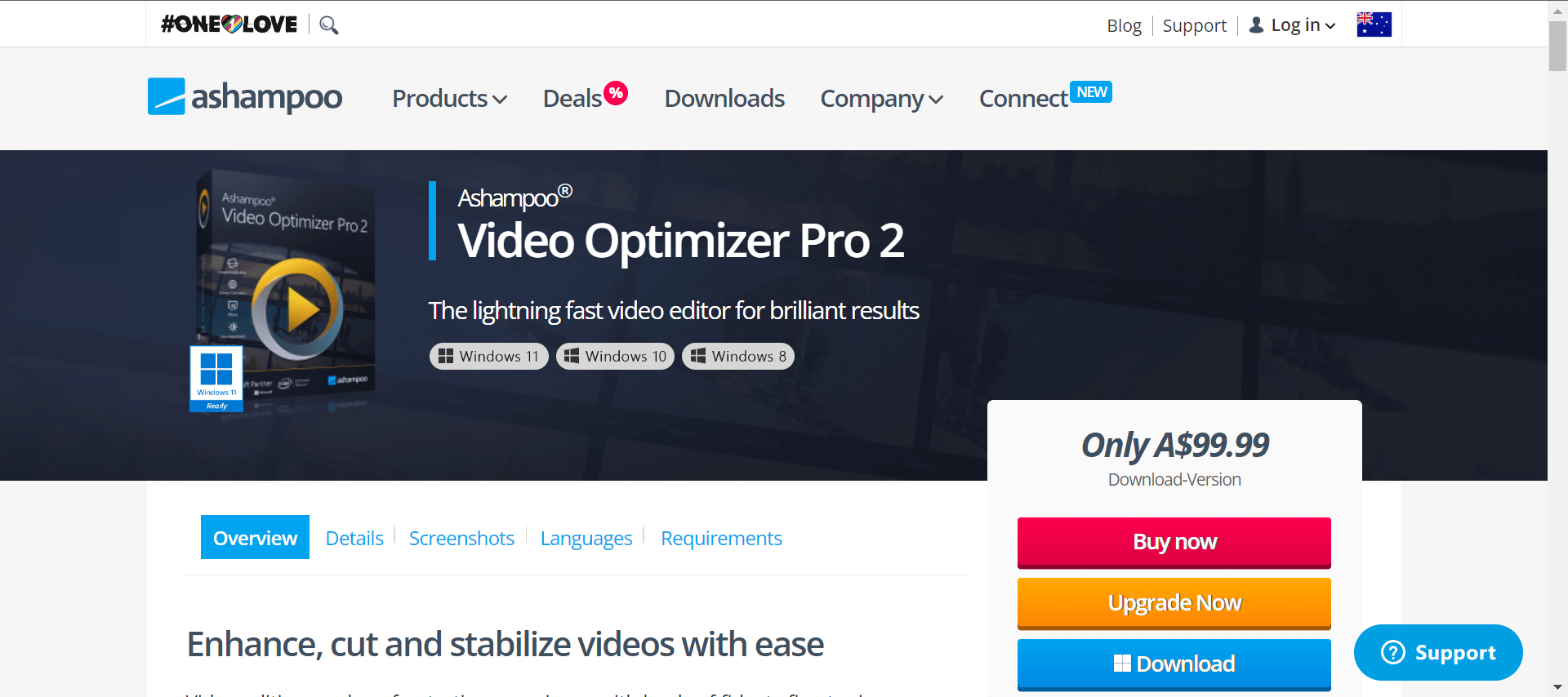 Ashampoo Video Optimizer Pro 2's website