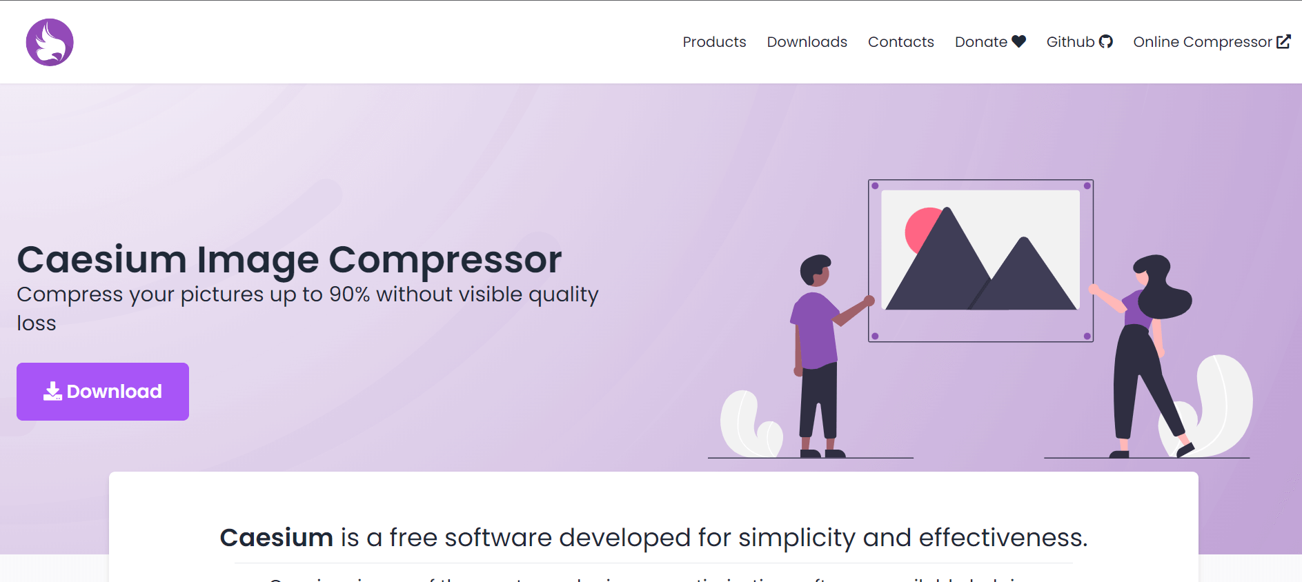 Caesium Image Compressor's website