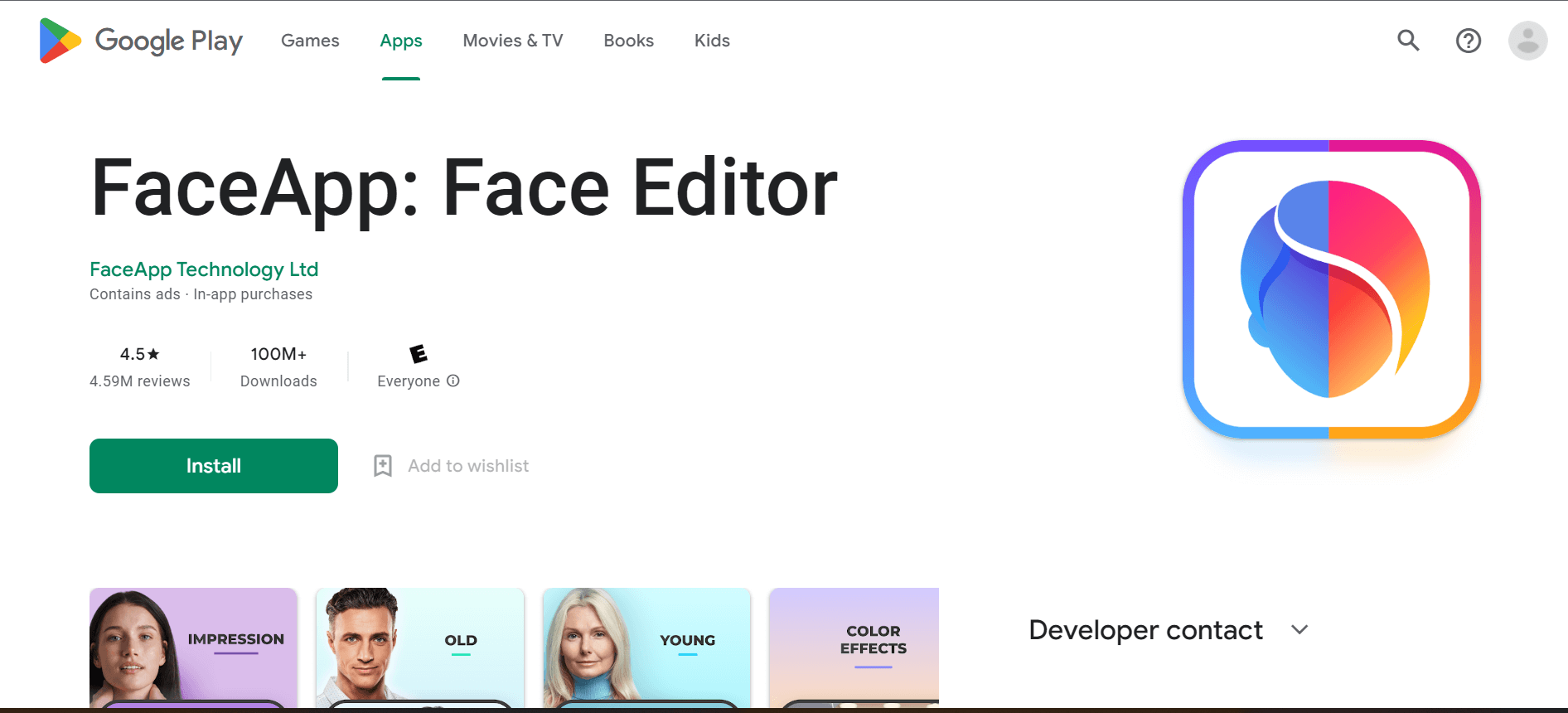 FaceApp‘s website