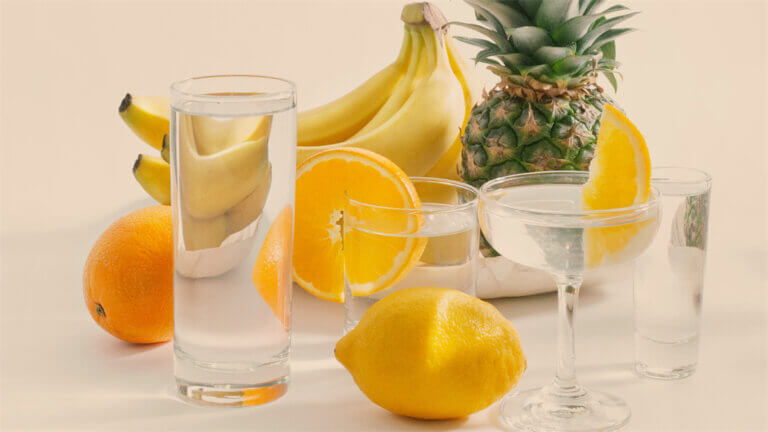 fruit and water