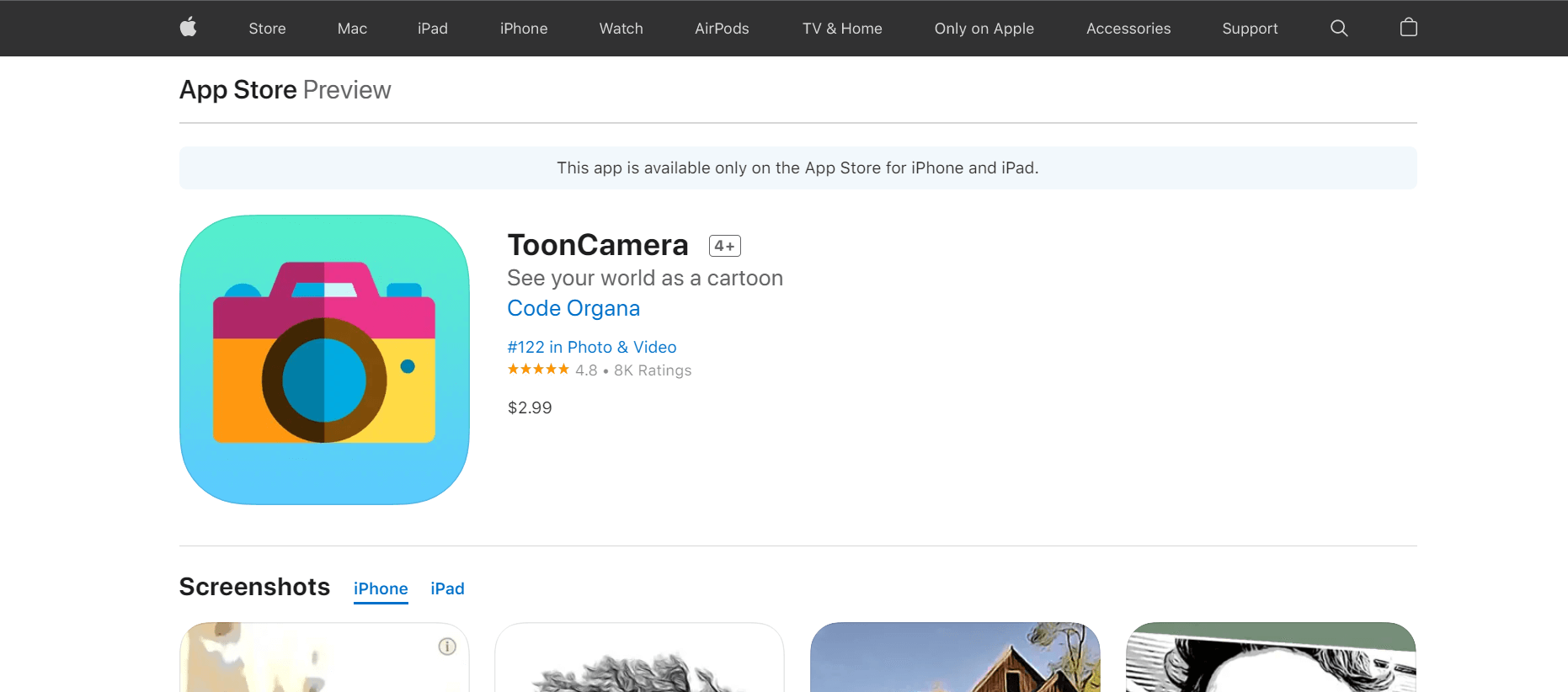 toon camera's website