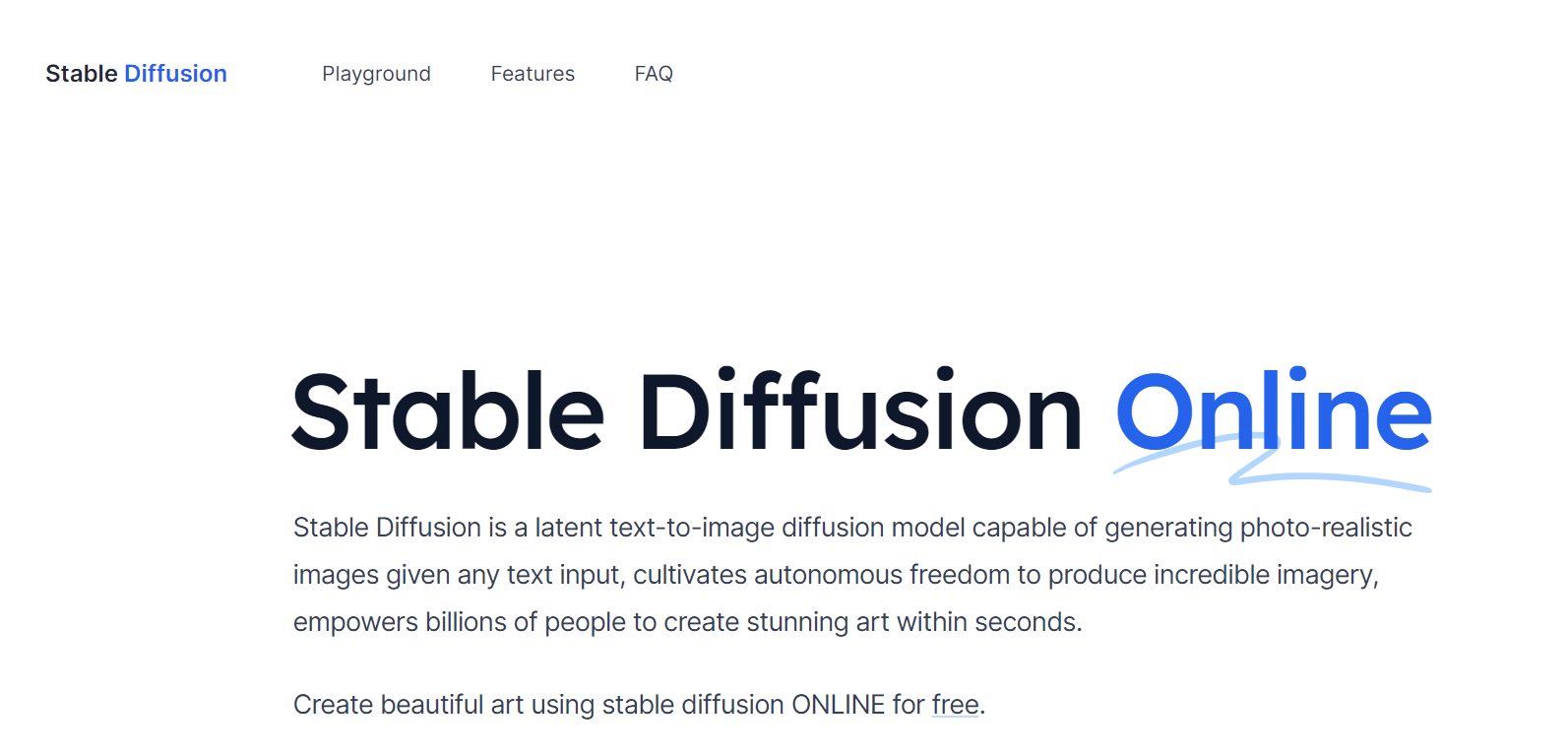 The Stable Diffusion's website